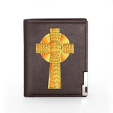 Classic Cross Leather Wallet Men Women Slim Credit Card/ID Holders