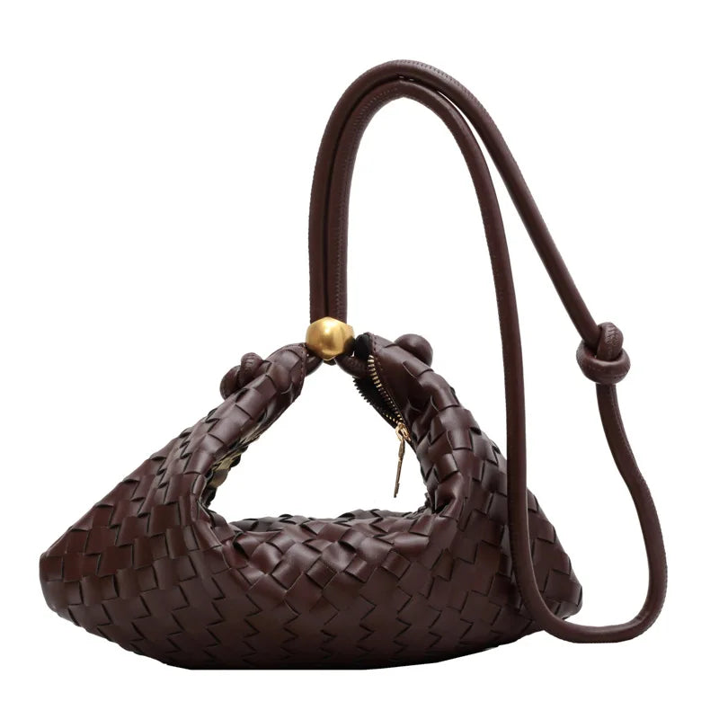 Classic PU Braided Shoulder Bags Crossbody Handbags