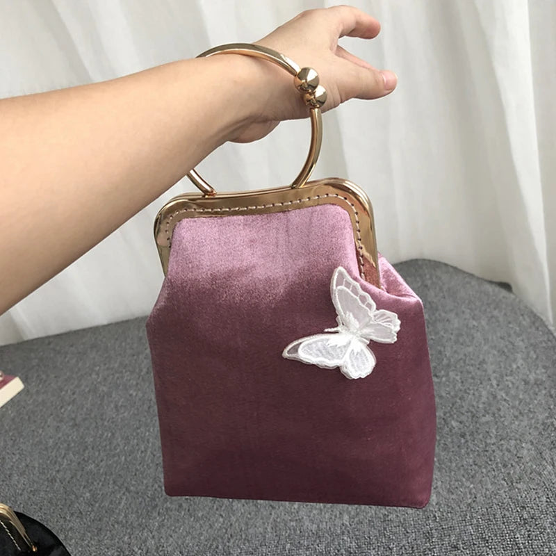 Classic Flowers Vintage Shell Lock Bag Women's Handbags