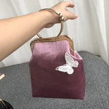 Classic Flowers Vintage Shell Lock Bag Women's Handbags