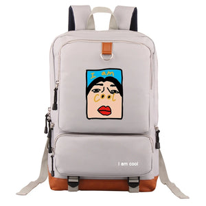 Funny Cartoon Backpack School Bag Canvas Rucksack for Boys