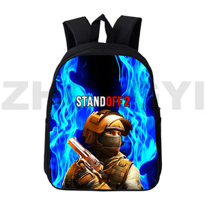 3D Cartoon Print Standoff 2 Backpack Waterproof Canvas Laptop Bag