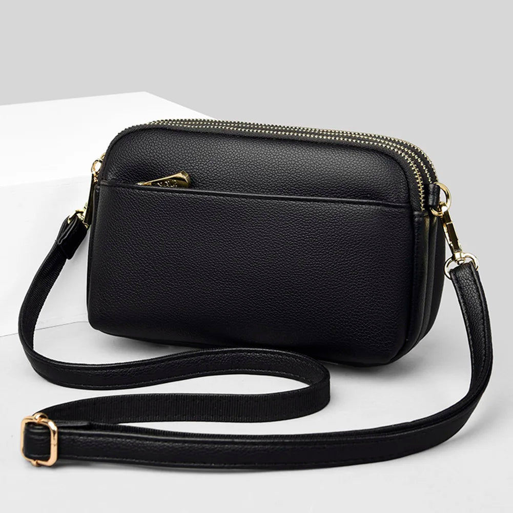 Vintage Crossbody Handbags for Girls Multi-pocket Zipper Crossbody Messenger
