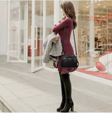 Classic Soft Leather Ladies Bag with Bow - Crossbody Top Handle Shoulder Bag