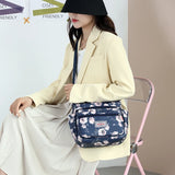 Classic Lady Flower Shoulder Bags for Women Rural Style Cloth Messenger Bags