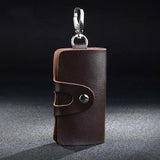 Leather Key Wallet Men Unisex Solid Pouch Keychain Holder Business Mini