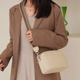 Classic Leather Shoulder Bag Wide Strap Crossbody Messenger Handbags