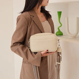Classic Leather Shoulder Bag Wide Strap Crossbody Messenger Handbags