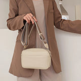 Classic Leather Shoulder Bag Wide Strap Crossbody Messenger Handbags