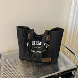 Classic Letter Big Bag for Women Spring Canvas Shoulder Tote