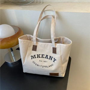 Classic Letter Big Bag for Women Spring Canvas Shoulder Tote