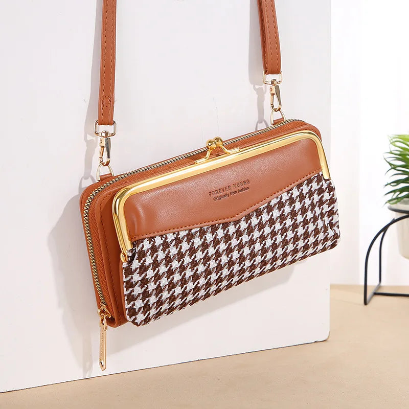 Multi-function Women Buckle Purse Large Capacity Messenger Bag