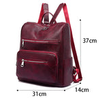 PU Leather Backpack for Women Waterproof Bagpack Anti-theft Travel Rucksack