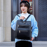 PU Leather Backpack for Women Waterproof Bagpack Anti-theft Travel Rucksack