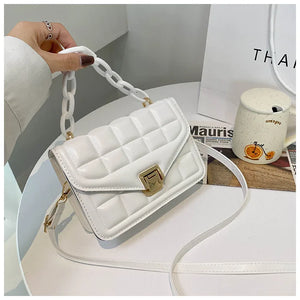 Plaid Leather Shoulder Bag Chain Crossbody Women Bolsas