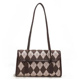 Plaid Women Bag Handbag Shoulder Bag PU Leather