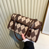 Plaid Women Bag Handbag Shoulder Bag PU Leather