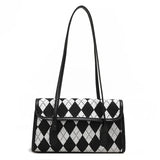 Plaid Women Bag Handbag Shoulder Bag PU Leather