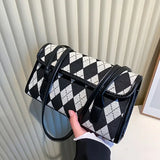 Plaid Women Bag Handbag Shoulder Bag PU Leather