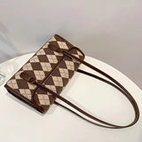 Plaid Women Bag Handbag Shoulder Bag PU Leather