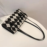 Plaid Women Bag Handbag Shoulder Bag PU Leather