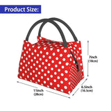Red Polka Dots Reusable Lunch Box Thermal Cooler Insulated Bag