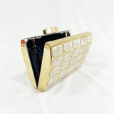 Retro Stone Grain Square Handbag for Wedding Party Clutch
