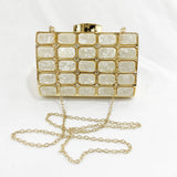 Retro Stone Grain Square Handbag for Wedding Party Clutch