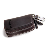 Retro Double Zip Men's Leather Key Holder High Class Key Case