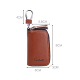 Retro Double Zip Men's Leather Key Holder High Class Key Case