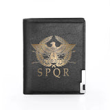 Roman Empire Leather Wallet Men Women Credit Card Holders SPQR Purses