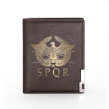 Roman Empire Leather Wallet Men Women Credit Card Holders SPQR Purses