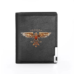 Steampunk Eagle Leather Wallet Billfold Credit Card Holder Short Purse