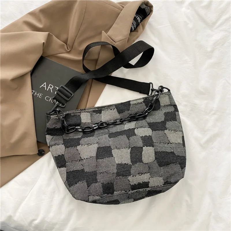 Vintage Distressed Cross Body Shoulder Bag with 2 Straps