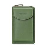 Solid Large Capacity Messenger Purse Leather Shoulder Wallet