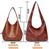 Vintage PU Leather Tote Bag Women Crossbody Handbag