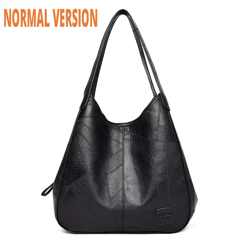 Vintage PU Leather Tote Bag Women Crossbody Handbag