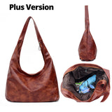 Vintage PU Leather Tote Bag Women Crossbody Handbag