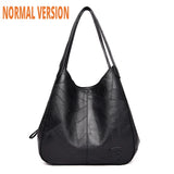 Vintage PU Leather Tote Bag Women Crossbody Handbag