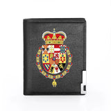 Spain Royal Leather Wallet Slim Credit Card Holder Money Bag