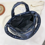 Classic Stitch Space Cotton Shoulder Bag Solid Plaid Handbag
