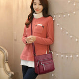 Classic Style Ladies Hand Shoulder Crossbody Bag PU Leather Top-Handle Purse