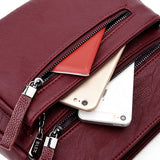 Classic Style Ladies Hand Shoulder Crossbody Bag PU Leather Top-Handle Purse