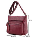 Classic Style Ladies Hand Shoulder Crossbody Bag PU Leather Top-Handle Purse