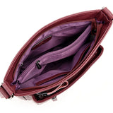 Classic Style Ladies Hand Shoulder Crossbody Bag PU Leather Top-Handle Purse