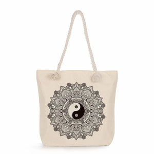 Totem Peace Print Tote Bag Shoulder Bag Travel Beach Ladies Eco Shopping Bags