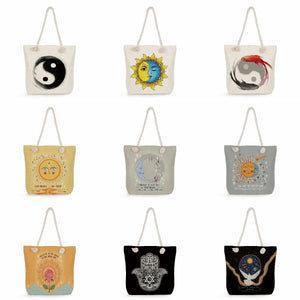 Totem Peace Print Tote Bag Shoulder Bag Travel Beach Ladies Eco Shopping Bags