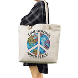 Totem Peace Print Tote Bag Geometry Graphic Women Handbag
