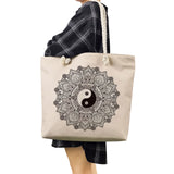 Totem Peace Print Tote Bag Geometry Graphic Women Handbag
