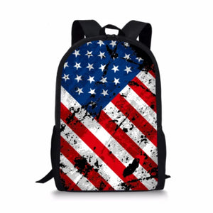 Classic Flag Backpack Primary Children Kids Bagpack Elementary